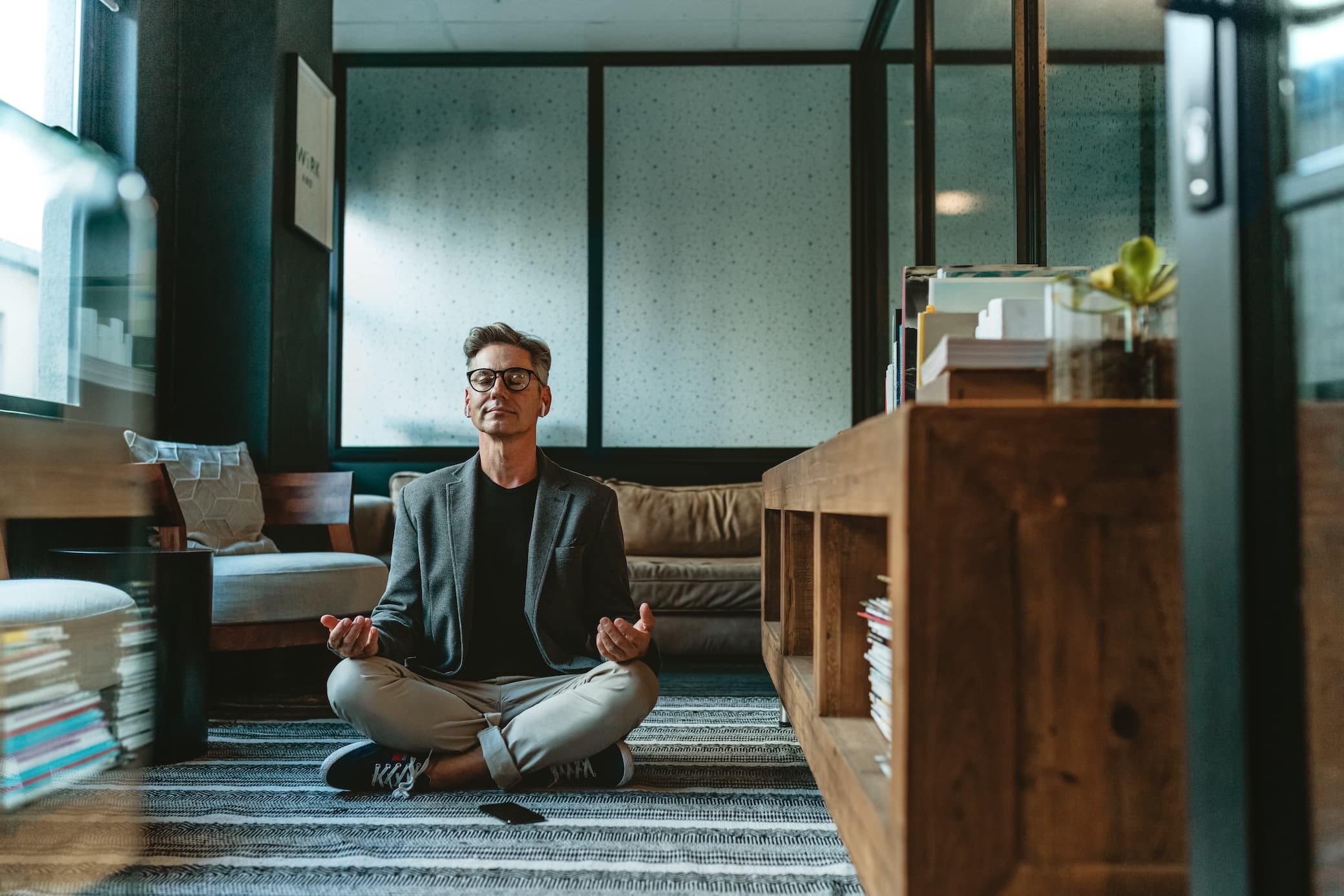 Man meditating